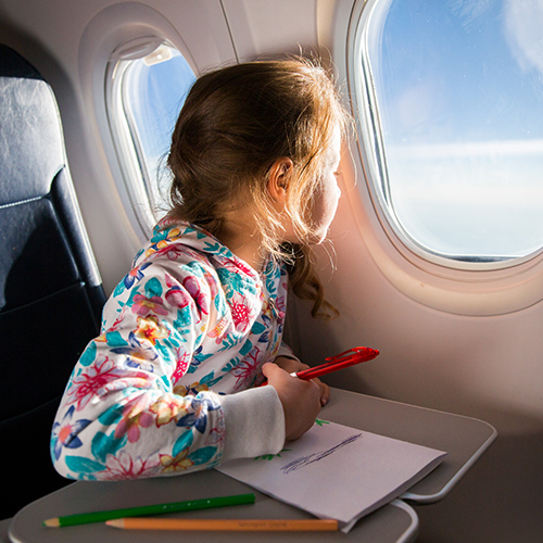 child on a plane